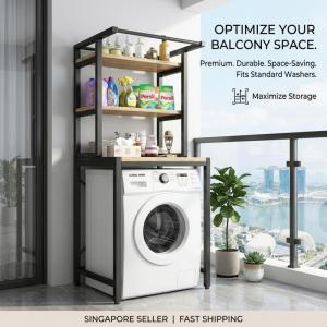 Washing Machine Rack 3-Layer Space Saving Bathroom Shelf Over the Washer and Dryer Storage Shelves for Laundry Organization