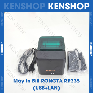 Máy in hóa đơn K80 Máy in Bill Máy in nhiệt Rongta PR335UL (USB + LAN) PR33U (USB)  in Bill không dây từ điện thoại & máy tính PC dùng giấy 80mm có cắt giấy tự động