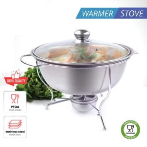 Tempat Prasmanan Warmer Stove Wadah Prasmanan Kuah dengan Tungku Api Tinggi 15cm Einstein-Store