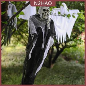 N2HAO  1 cái Halloween hộp sọ kinh dị treo trang trí ma ngoài trời ngôi nhà ma ám đáng sợ Mặt dây chuyền đạo cụ Halloween bên trang trí nguồn cung cấp