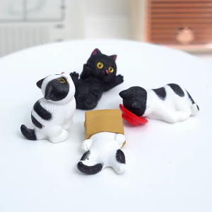 4 Piece Handmade Mini mèo nhựa tác phẩm điêu khắc Bảng tự làm decors đồ trang trí sáng tạo cho xe nhà văn phòng Món quà trang trí