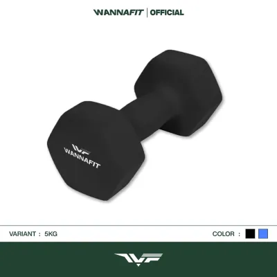 WANNAFIT Dumbbell 5kg Vinyl Neoprene | Dumbell Barbell Dumbel Barbel 5 kg | Alat Latihan Beban