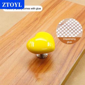 [COD]🔥🔥🔥ZTOYL 1 2Pcs Colorful Heart Shaped Toilet Press Button Water Tank Push Switch Nail Art Assistant Cabinet Door Drawer Handle