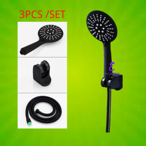 Adjustable Black Round Shower Head Removable Handheld Rainfall Spray Hand Shower for Home Bathroom Kitchen