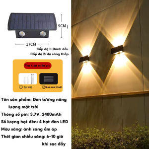 HAIGE Đèn tường năng lượng mặt trời đèn LED rửa tường đèn lên xuống đèn trang trí không cần khoan đục