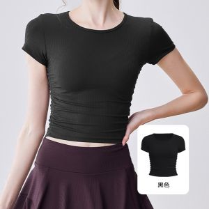 ArayaLady เสื้อครอปแขนสั้น เสื้อออกกำลังกายแขนสั้น จั๊มเอว ทรงสวยใส่สบาย AT-JYTD001