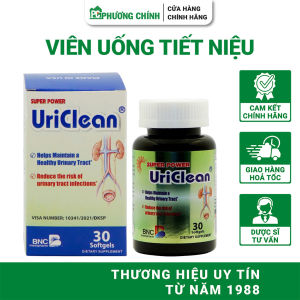 Viên Uống Tiết Niệu BNC MediPharm Super Power UriClean Hỗ Trợ Giảm Nguy Cơ Viêm Đường Tiết Niệu 30 Viên/Hộp
