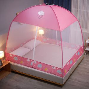 Double Door Mosquito Net King 1.8m/1.5m Queen/1.2m Single-fold Bedroom Student Dormitory Cartoon Dustproof RoofHousehold Mosquito Net