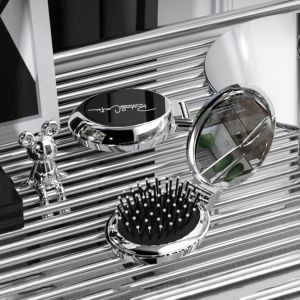 YOYO CHARMING กลมกลมๆ กระจกพกพาพร้อมหวี มินิมินิ ใช้สองครั้ง หวีถุงลมพับได้ ง่ายๆ หวีเบาะอากาศ กระจกแต่งหน้า ผู้หญิงผู้หญิงผู้หญิง