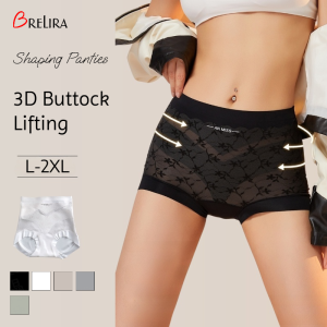 【SINGABRALETTE】Mulberry Silk Panties High Waist Ice Silk Seamless Tummy Control Hip Lift Antibacterial Lace Breathable Comfort Underwear