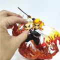 Anime Kimetsu no Yaiba Demon Slayer 17cm Rengoku Kyoujurou Fire Dragon Scene PVC Action Figure Collectible Gift Toy. 