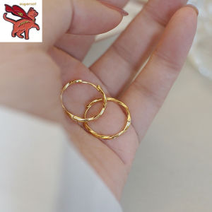 21K Saudi Gold Earrings Nasasangla Pawnable 100% Original Plain Hoop for Women Classic Jewelry Gift Hypoallergenic Non Tarnish – Philippines Hot Sale