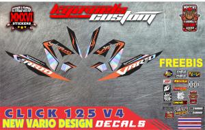 HONDA CLICK V4 NEW VARIO DESIGN DECALS STICKER (HOLOGRAM EFFECTS PRINTED ONLY)