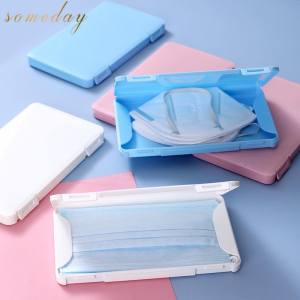 freemarketshop Disposable Mask Storage Box Portable Masks Storage Case Facemask Keeper Storage Portable Face Mask Organizer