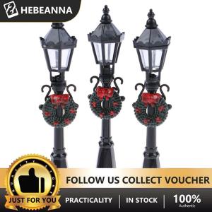 hebeanna 1 12 Dollhouse Miniature Christmas Park Street Lamp Doll Streetlight Decor Toy