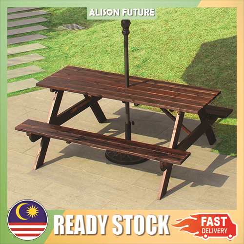 Wood Preservative Outdoor Picnic Table Leisure Food Stalls Solid Wood