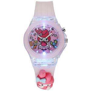 Jam Tangan Anak Lampu LED Silicon Transparant Karakter Kuromi Stella Melody Cinnamoroll JL - CTShop