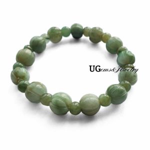 สร้อยข้อมือหยกพม่าแท้เม็ดมะยม กําไลหยกเจียระไนเม็ดมะยม นิยมชมชอบ หยกแท้จากพม่า