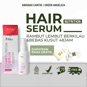 Amanah Cantik Serum Penumbuh Rambut Tercepat GREEN ANGELICA HAIR NUTRITION SERUM 100% BPOM Menumbuhkan Rambut