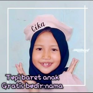 Topi baret anak bordir nama topi anak perempuan topi bahan scuba gratis bordir nama