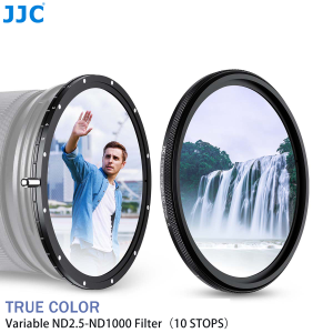 JJC 77mm True Color ND Filter Variable ND2-1000 (1-10 stops) Ajustable Neutral Density Lens Filter ND4 ND8 ND16 ND32 ND64 ND1000 VND 0.3-3.0 for Canon 6D Mark II+EF 16-35mm f/4L IS USM Lens& More Lenes With 77mm Thread