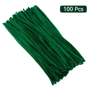 100pcs Pipe Cleaner Craft Encryption Fuzzy Wire Strip DIY Bouquet Craft Class Educational Material