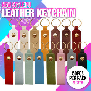 Quali-Products - (50PCS) Random Colors PU Leather Keychain – New Style for Keys & Bags