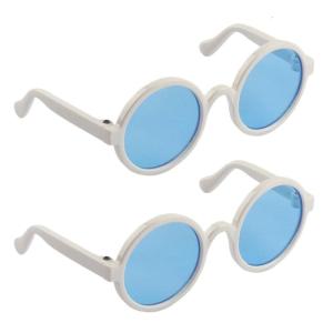 2 cặp kính râm thú cưng cho mèo chó nhỏ gọng dáng tròn Kính mắt chống nắng lens Eyewear cho trang phục thú cưng sự kiện