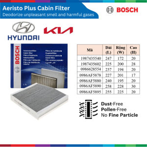 Lọc gió điều hòa BOSCH Aeristo Plus cho xe dòng xe HYUNDAI loại than hoạt tính