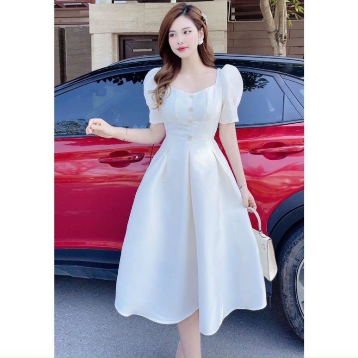 Váy đầm trắng đẹp cao cấp, sang trọng, trẻ trung - shopvaydep.vn