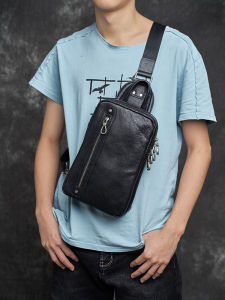 Genuine Cow Leather Chest Bags for Men Genuine Cowhide  Shoulder Crossbody Bag Multifunction Casual Man Waist Bag Shoulder Bag NASVA