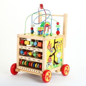 5 IN 1 LEARNING BOARD WOODEN BABY WALKER