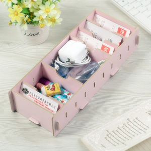 Sundry Storage Box Creative DIY Wood Office Desk Organizer Business Card Sorting Case