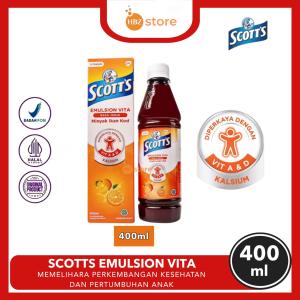 Scotts Emulsion Vita Rasa Jeruk 400ml/200ml - Suplemen Minyak Ikan Kod