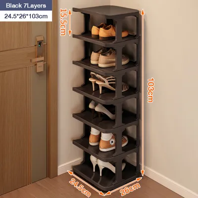 NEST Shoe Rack Multi-Layer Folding Narrow Shoe Rack Plastic Simple Shoe Rack Organizer Shelf Space-Saving