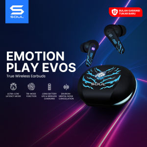 SOUL Emotion Play TWS Bluetooth Gaming ANC Dual Mic Low Latency True Wireless Earbuds EVOS