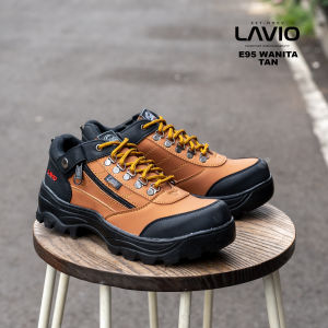 Sepatu Boots WANITA Cewek women Safety Lavio e95 Original Zipper Resleting Praktis Sleting Risleting