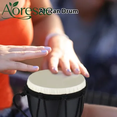 Aoresac 4 Inch African Drum Portable Hand Drum Lightweight Hand Clapping Drum Colorful Pattern Bongo Drum for Beginners School Music Classes Outdoor Performances Percussion Traditional Musical Instrument