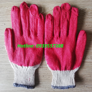 BÁN LẺ 1 đôi găng tay phủ sơn ĐỎ bảo hộ lao động găng tay bám chắc