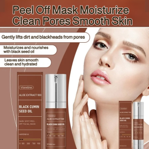 Black Seed Oil Peel Off Face Mask Hydrating and Nourishing Pore Cleansing Mask for Smooth Skin Deep Moisture Facial Mask Gentle Daily Skincare Treatment