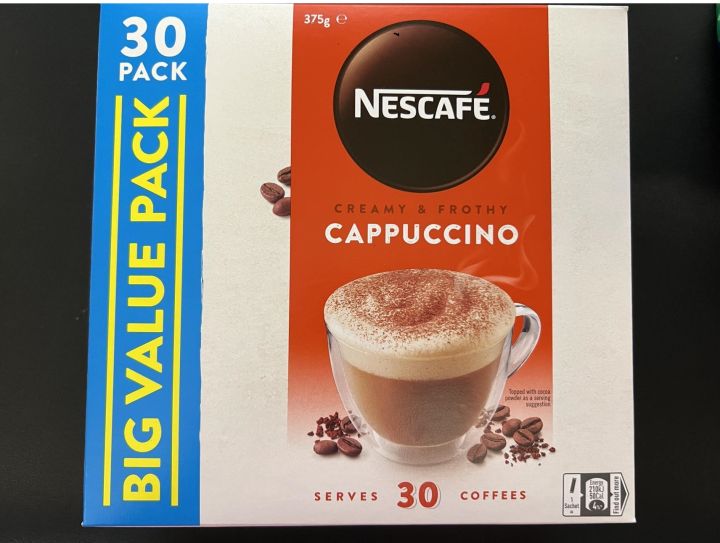 Nescafe Cappuccino Coffee Sachets 30 Pack Expiry Date 31Dec2024