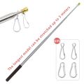 LUZMAR Solid Wood Handle Flagpole Retractable 200/250/300cm Tour Guide Flag Pole Multi-functional Stainless Steel Rod Teaching Stick Tour Guide. 