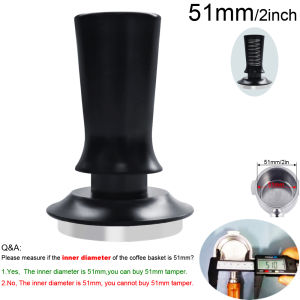 51/53/58mm black Calibrated Espresso Tamper Coffee Tampers with Spring Loaded Espresso Stainless Steel Tamper for Portafilter