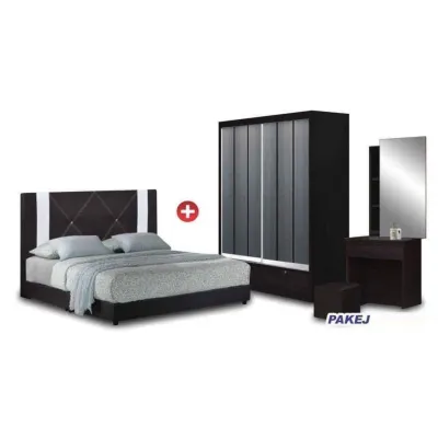 Harga Kilang Set Bilik Tidur Katil Single Super Single Queen King Almari Baju Meja Solek