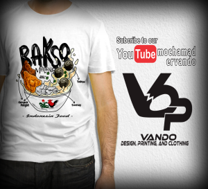 BAJU KAOS BAKSO / KAOS DISTRO / TSHIRT MAKANAN KULINER INDONESIA FOOD Putih