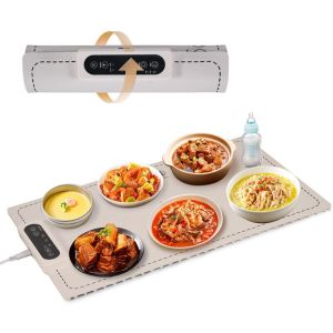 ESH63 Foldable Food Warm Tray 3 Modes Plug in Hot Dish Heating Pad Portable Full Surface Heating Electric Insulation Board Household