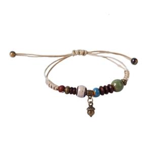 Vòng đeo tay thời trang Dân Tộc Gốm beaded Bangles thủ công dệt dây tinh tế và bắt mắt trang trí cổ tay