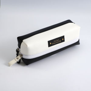 1PC PU Leather Pencil Case Korean Style Simple Large Capacity Pencil Cases Double Layer Pencil Box for Junior High School Student Pencil Box Stationery Storage Box 铅笔盒中学生容量大 铅笔盒 笔袋