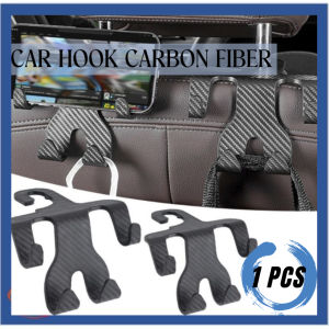 Car Back Seat Hook Car Seat Hanger Bag Organizer Car Headrest Luggage Carbon Fiber 1PC