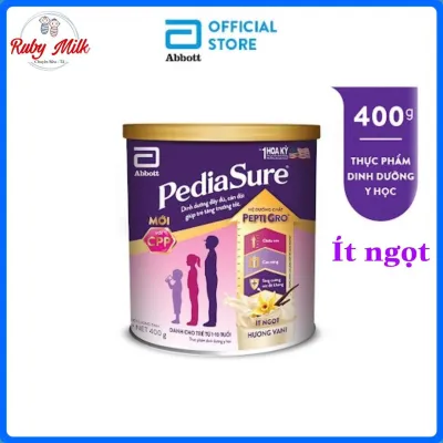 Sữa Bột PediaSure Hương Vani Ít ngọt Lon 380g (1 - 10 tuổi)